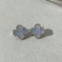 [CLOVER JEWELRY]CLOVER CHALCEDONY SILVER STUD EARRINGS
