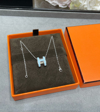 [Clover Jewelry]POP H SKY BLUE NECKLACE