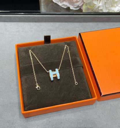 [Clover Jewelry]POP H SKY BLUE NECKLACE