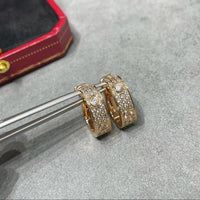 [Clover Jewelry]LOVE 5.5MM DIAMOND PAVED EARRINGS