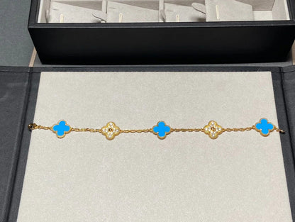 [Clover Jewelry] CLOVER 5 MOTIF BLUE AGATE BRACELET COLLECTION