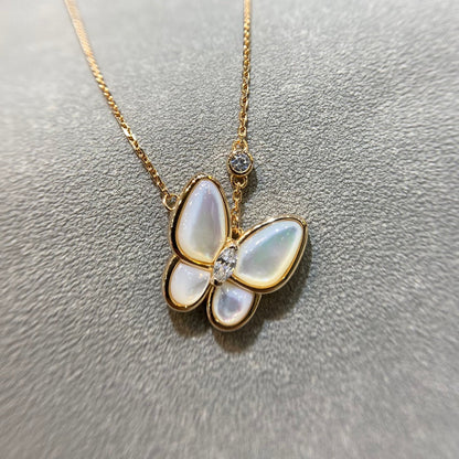 [CLOVER JEWELRY]BUTTERFLY MOP DIAMOND NECKLACE