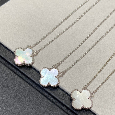 [Clover Jewelry]CLOVER MEDIUM SILVER WHITE MOP NECKLACE