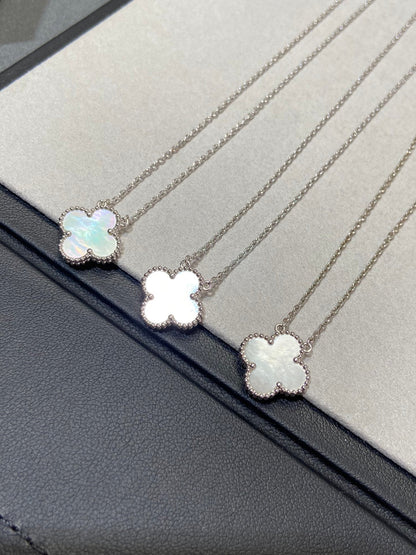 [Clover Jewelry]CLOVER MEDIUM SILVER WHITE MOP NECKLACE