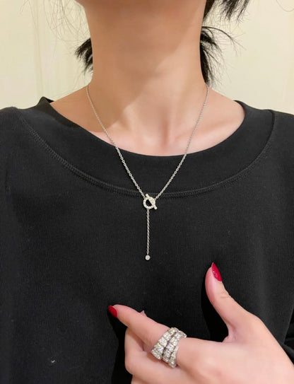 [Clover Jewelry]FINESSE SILVER DIAMOND NECKLACE