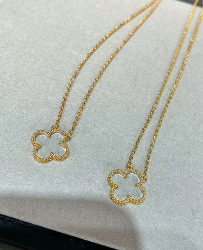 [Clover Jewelry]CLOVER ROCK CRYSTAL ROSE GOLD NECKLACE