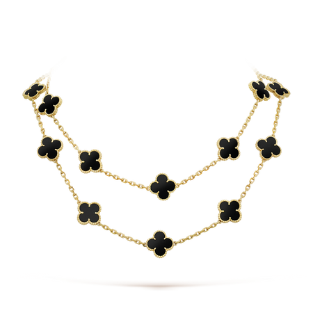 [CLOVER JEWELRY]CLOVER 20 MOTIFS ONYX NECKLACE