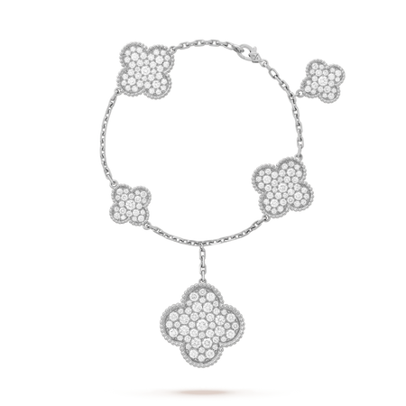 [Clover Jewelry]CLOVER 6 MOTIFS SILVER DIAMOND BRACELET
