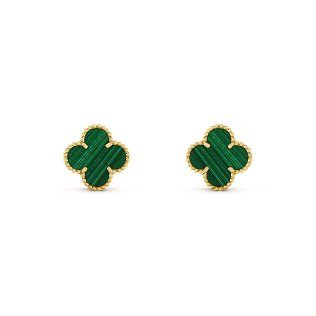 [Clover Jewelry]CLOVER MEDIUM 1 MOTIFS MALACHITE  EARRINGS