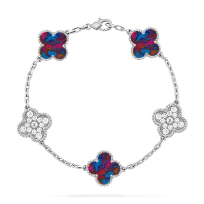 [CLOVER JEWELRY]CLOVER 5 MOTIF COLOR GEMSTONES BRACELET COLLECTION