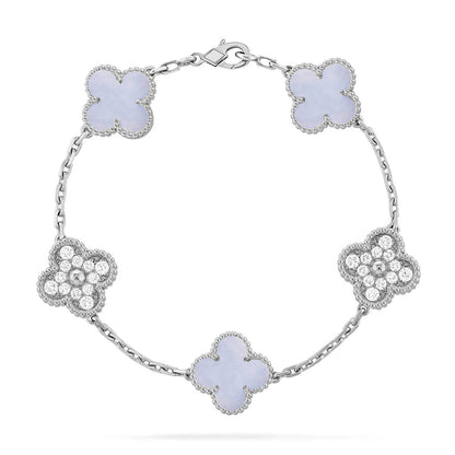 [Clover Jewelry] CLOVER 5 MOTIF PURPLE CHALCEDONY BRACELET COLLECTION