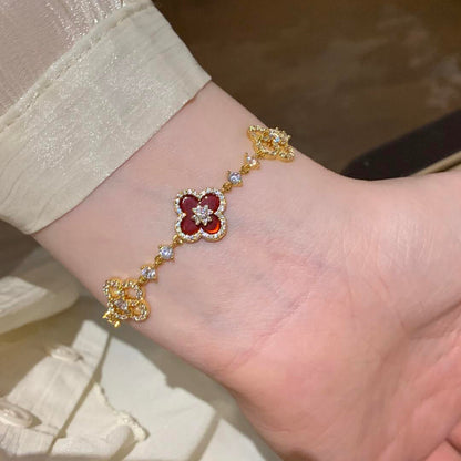 [Clover Jewelry]CLOVER 5 MOTIF PINK BLUE RED WHITE BRACELET