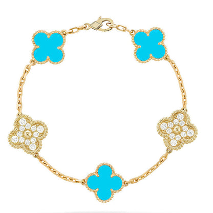 [Clover Jewelry] CLOVER 5 MOTIF TURQUOISE BRACELET COLLECTION