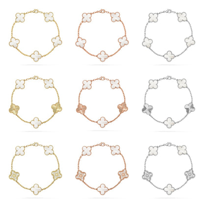 [Clover Jewelry]CLOVER WHITE PEARL MOP 5 MOTIF BRACELET COLLECTION