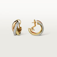[Clover Jewelry]TRINITY HALF DIAMOND  CLASSIC EARRINGS