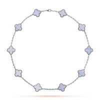 [CLOVER JEWELRY]CLOVER 10 MOTIFS BLUE CHALCEDONY NECKLACE