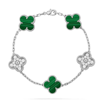 [CLOVER JEWELRY] CLOVER 5 MOTIF MALACHITE BRACELET COLLECTION