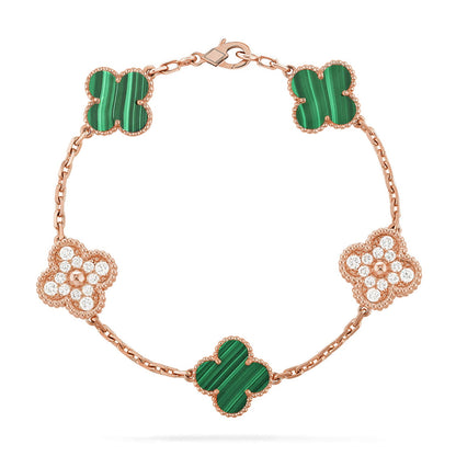 [CLOVER JEWELRY] CLOVER 5 MOTIF MALACHITE BRACELET COLLECTION
