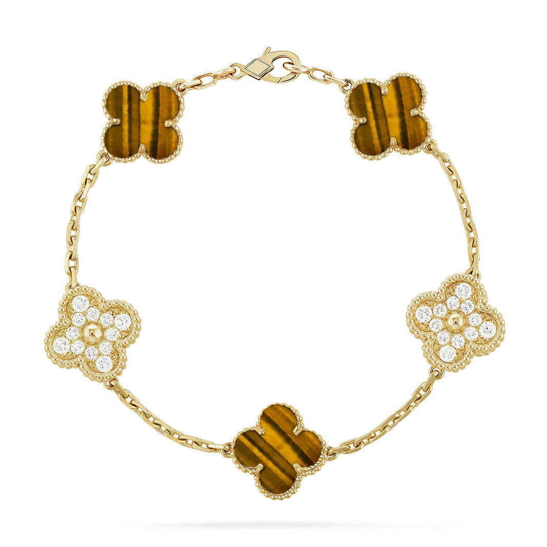 [CLOVER JEWELRY] CLOVER 5 MOTIFS TIGER EYE BRACELET COLLECTION