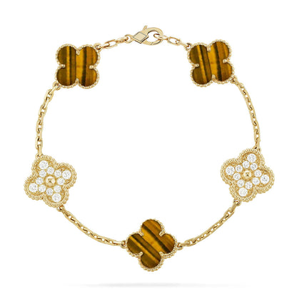 [Clover Jewelry] CLOVER 5 MOTIFS TIGER EYE BRACELET COLLECTION