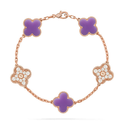 [Clover Jewelry]CLOVER 5 MOTIF LIGHT PURPLE BRACELET COLLECTION