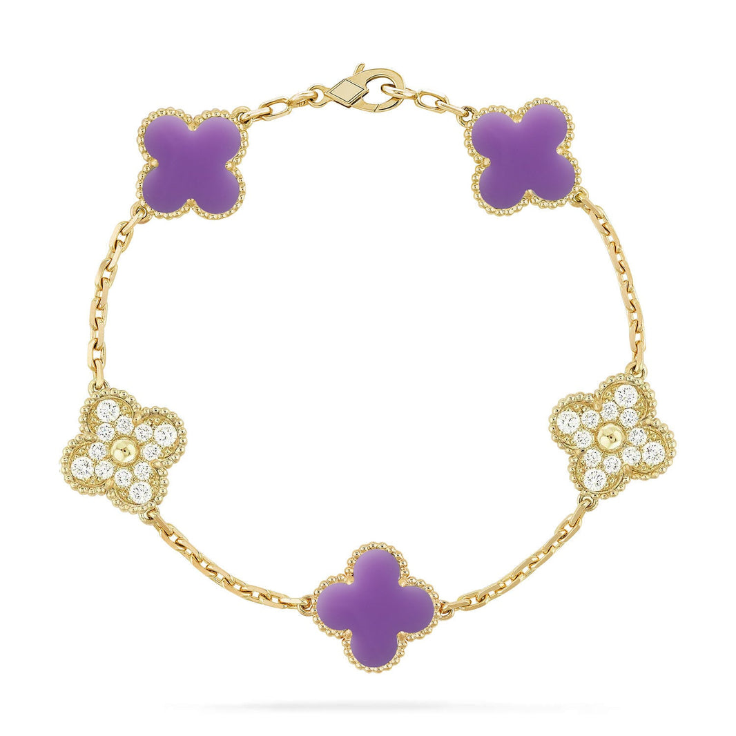 [CLOVER JEWELRY]CLOVER 5 MOTIF LIGHT PURPLE BRACELET COLLECTION