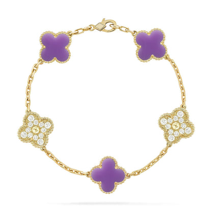 [Clover Jewelry]CLOVER 5 MOTIF LIGHT PURPLE BRACELET COLLECTION