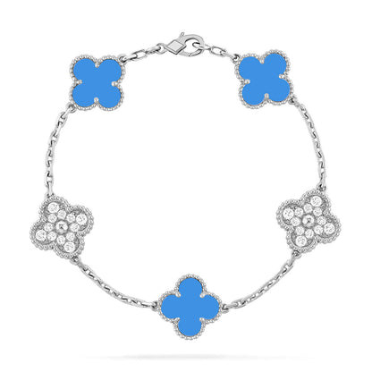 [Clover Jewelry] CLOVER 5 MOTIF BLUE AGATE BRACELET COLLECTION