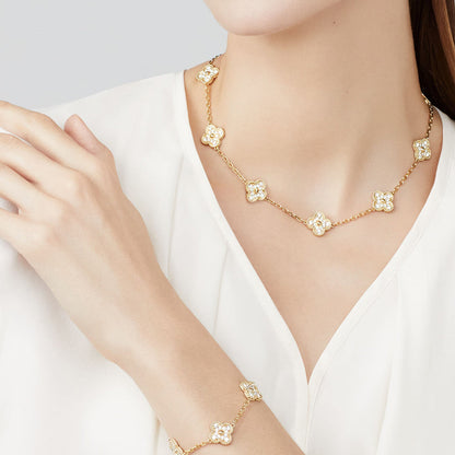 [CLOVER JEWELRY]CLOVER 10 MOTIFS DIAMOND NECKLACE