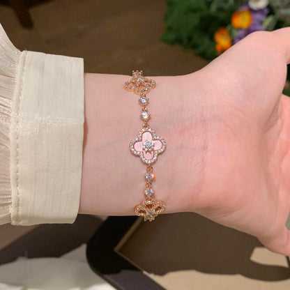 [Clover Jewelry]CLOVER 5 MOTIF PINK BLUE RED WHITE BRACELET