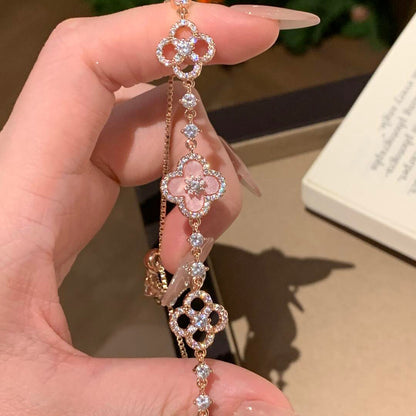 [Clover Jewelry]CLOVER 5 MOTIF PINK BLUE RED WHITE BRACELET