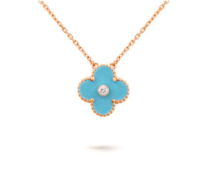 [CLOVER JEWELRY]CLOVER 15MM DIAMOND SINGLE FLOWER NECKLACE COLLECTION