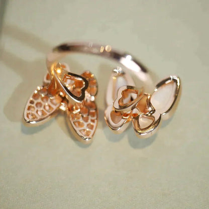 [Clover Jewelry]TWIN BUTTERFLY DIAMOND MOP RING