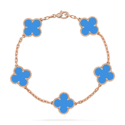[Clover Jewelry] CLOVER 5 MOTIF BLUE AGATE BRACELET COLLECTION