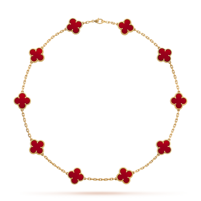 [CLOVER JEWELRY]CLOVER 10 MOTIFS CARNELIAN NECKLACE
