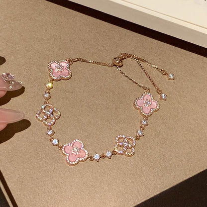 [Clover Jewelry]CLOVER 5 MOTIF PINK BLUE RED WHITE BRACELET