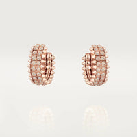 [Clover Jewelry]CLASH 9.2MM FULL DIAMOND DOUBLE ROW EARRINGS
