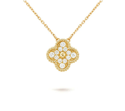 [CLOVER JEWELRY]CLOVER 15MM DIAMOND SINGLE FLOWER NECKLACE COLLECTION