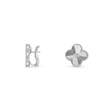 [CLOVER JEWELRY]CLOVER SILVER 15MM MOP DIAMOND EARRINGS COLLECTION
