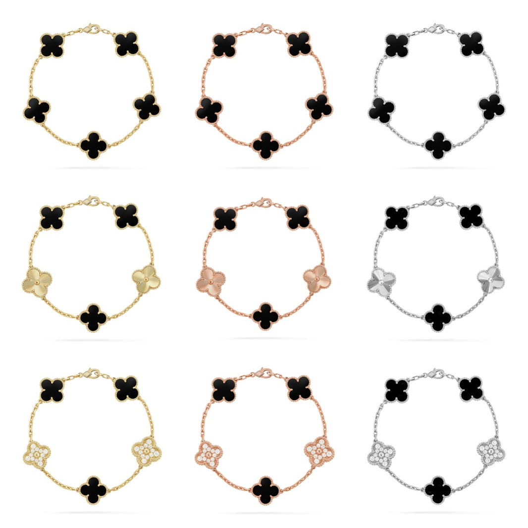 [Clover Jewelry] CLOVER 5 MOTIF ONYXS BRACELET COLLECTION