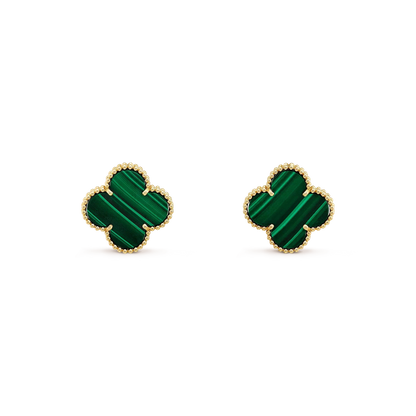 [Clover Jewelry]CLOVER MINI 9.5MM MALACHITE  EARRINGS