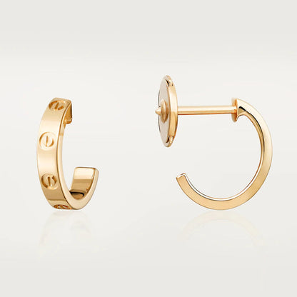 [Clover Jewelry]LOVE EARRINGS 2.65MM PINK GOLD