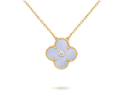[CLOVER JEWELRY]CLOVER 15MM DIAMOND SINGLE FLOWER NECKLACE COLLECTION