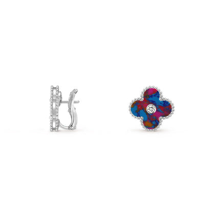 [CLOVER JEWELRY]CLOVER SILVER 15MM MOP DIAMOND EARRINGS COLLECTION