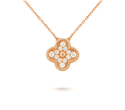 [CLOVER JEWELRY]CLOVER 15MM DIAMOND SINGLE FLOWER NECKLACE COLLECTION