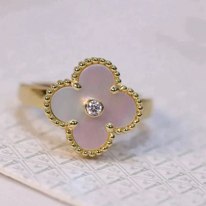 [Clover Jewelry]CLOVER PINK MOP RING GOLD DIAMOND