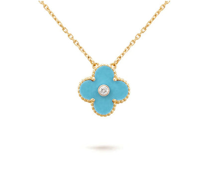[CLOVER JEWELRY]CLOVER 15MM DIAMOND SINGLE FLOWER NECKLACE COLLECTION