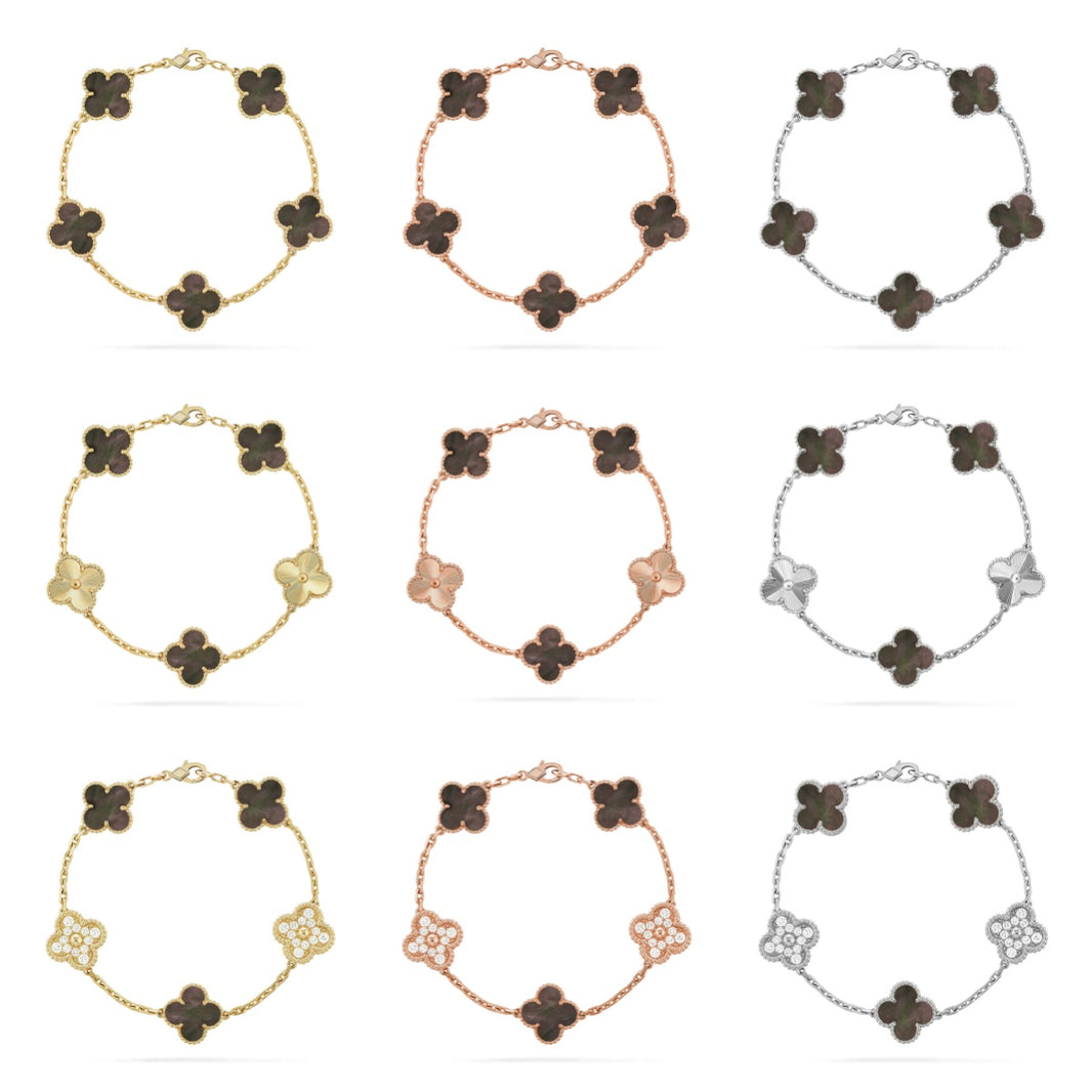 [Clover Jewelry] CLOVER 5 MOTIF GRAY MOP BRACELET COLLECTION
