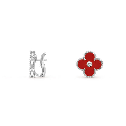 [CLOVER JEWELRY]CLOVER SILVER 15MM MOP DIAMOND EARRINGS COLLECTION