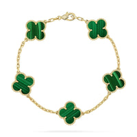 [CLOVER JEWELRY] CLOVER 5 MOTIF MALACHITE BRACELET COLLECTION